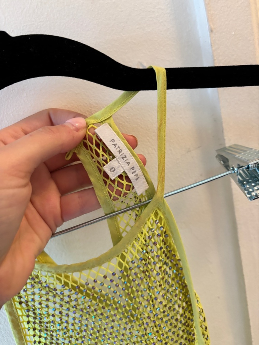 Lime Green Rhinestone Mesh Tank - Picture 4 of 5